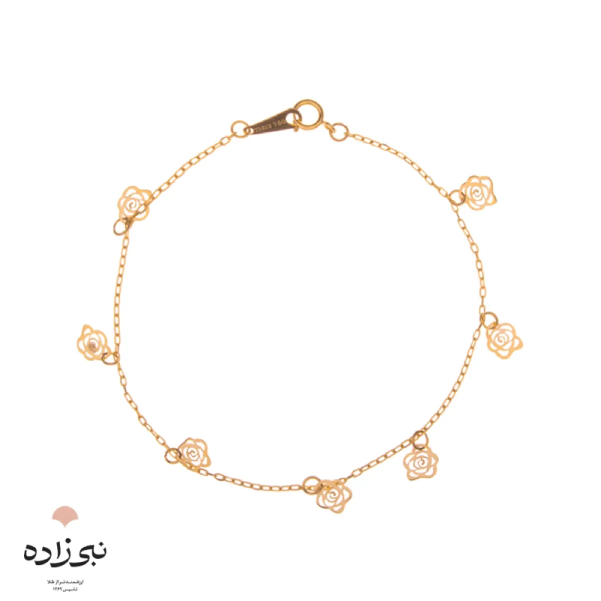 دستبند لیزری گل رز طلا B012