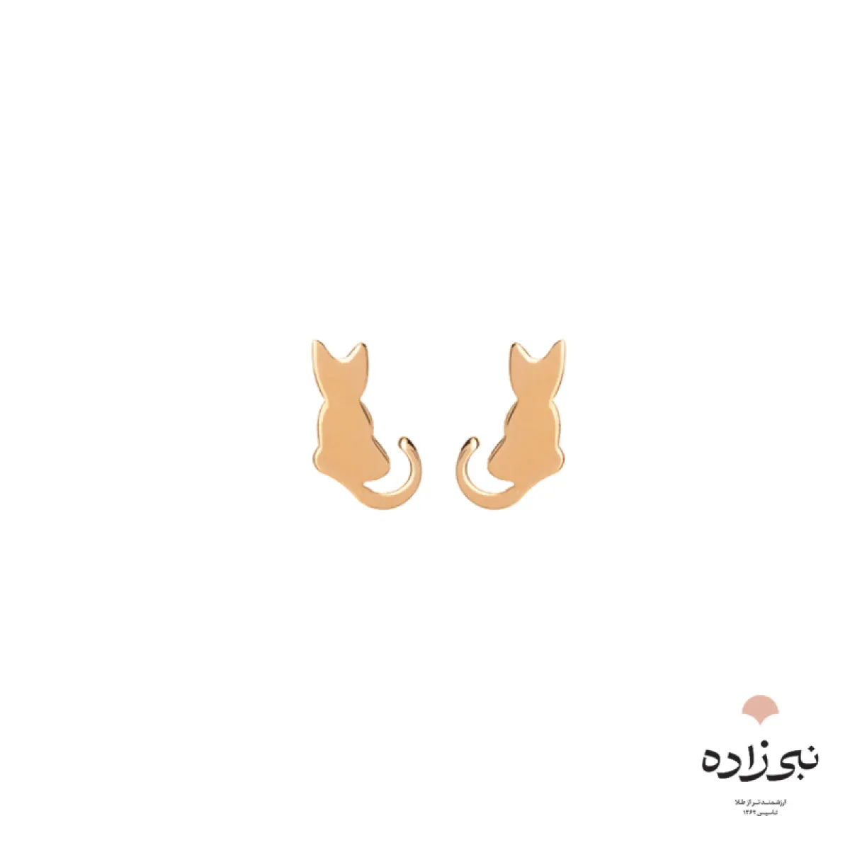 گوشواره لیزری میخی گربه طلا E020