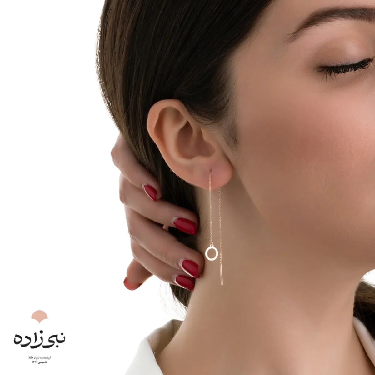 گوشواره بخیه ای دایره تو خالی E062