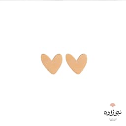 گوشواره لیزری میخی قلب توپر طلا E019