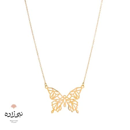 گردنبند لیزری پروانه طلا N063