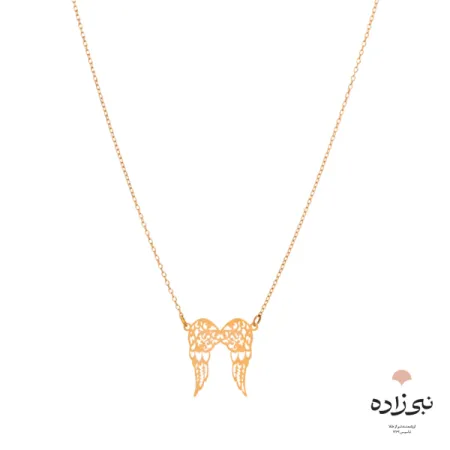گردنبند لیزری بال فرشته طلا N055