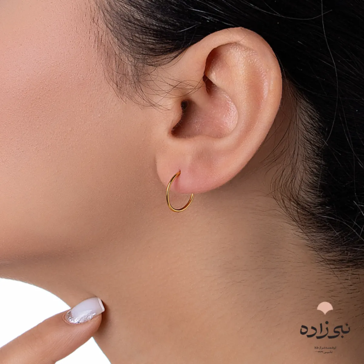 گوشواره حلقه ای ساده قطر 13 میل طلا E051