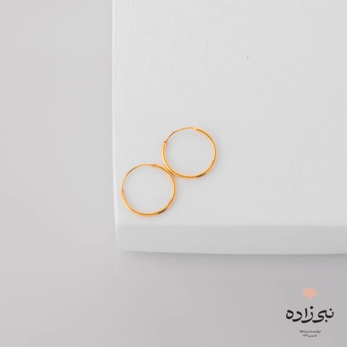 گوشواره حلقه ای ساده قطر 13 میل طلا E051