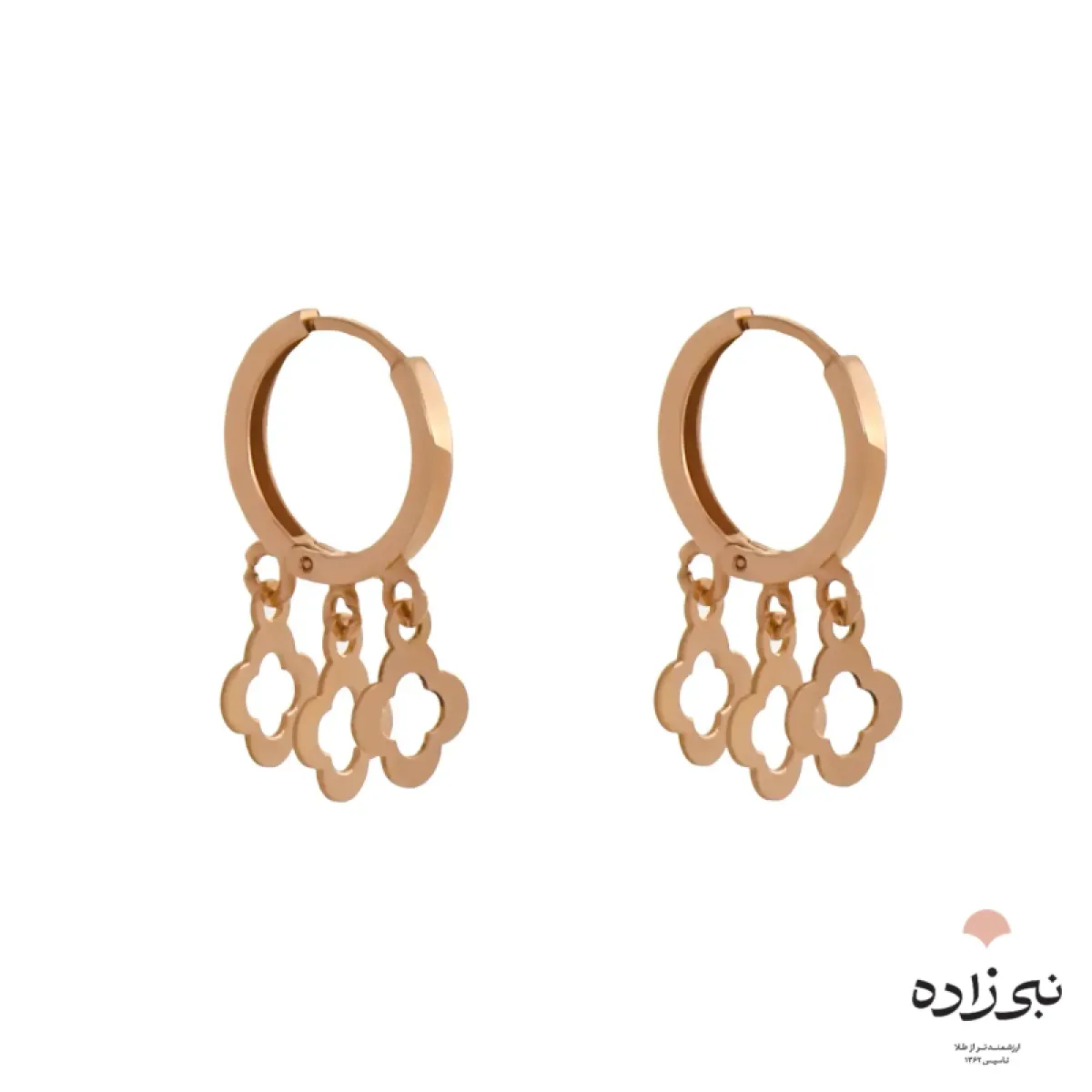گوشواره روکو آویز ون کلیف تو خالی E115
