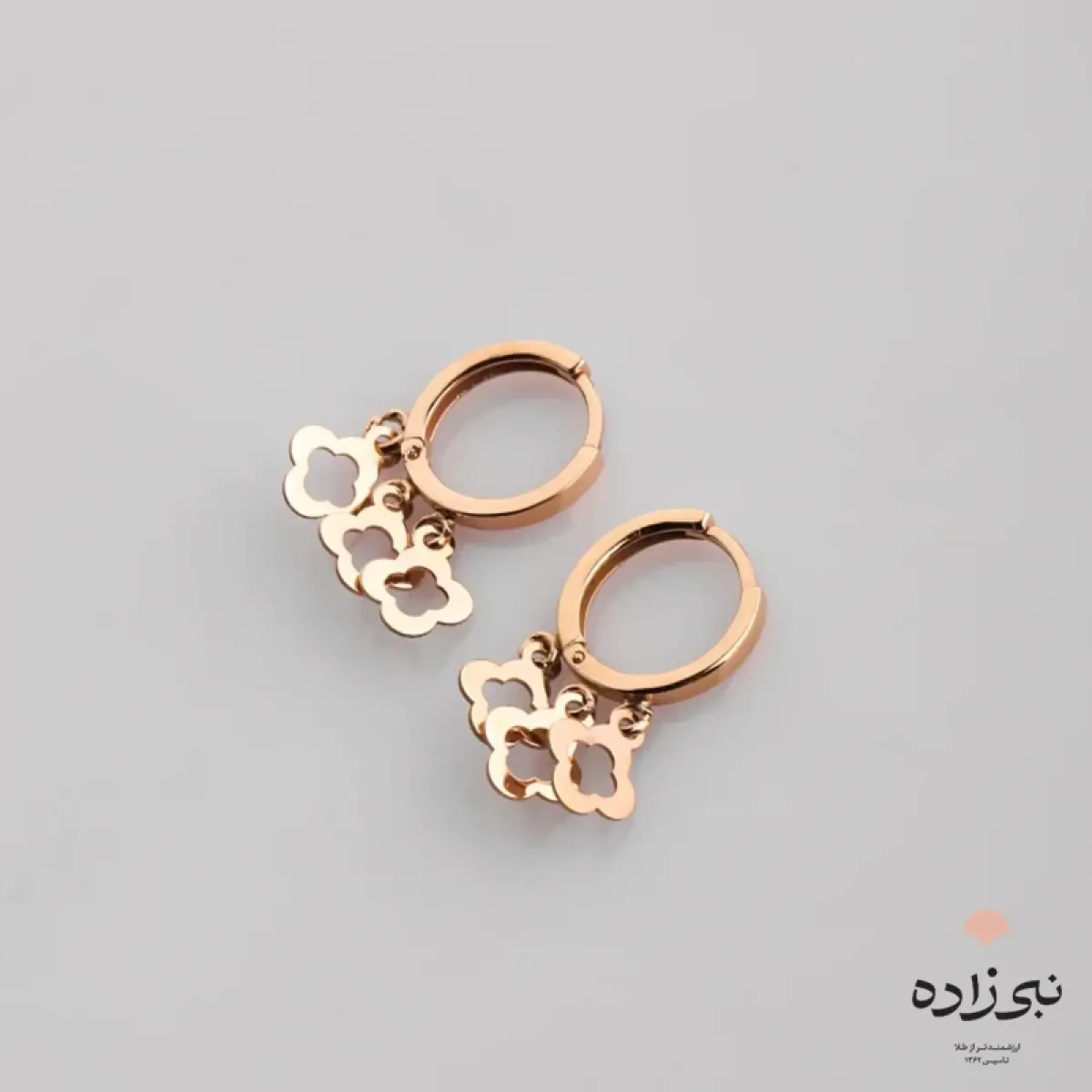 گوشواره روکو آویز ون کلیف تو خالی E115