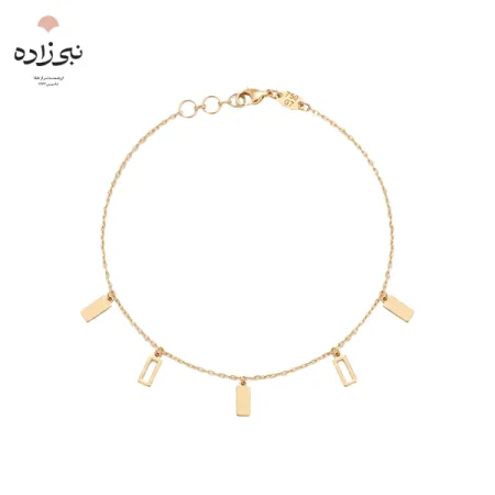 دستبند لیزری تلفیقی مستطیل تو پر و تو خالی B308