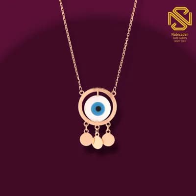 گردنبند چشم نظر دایره پولکی N179