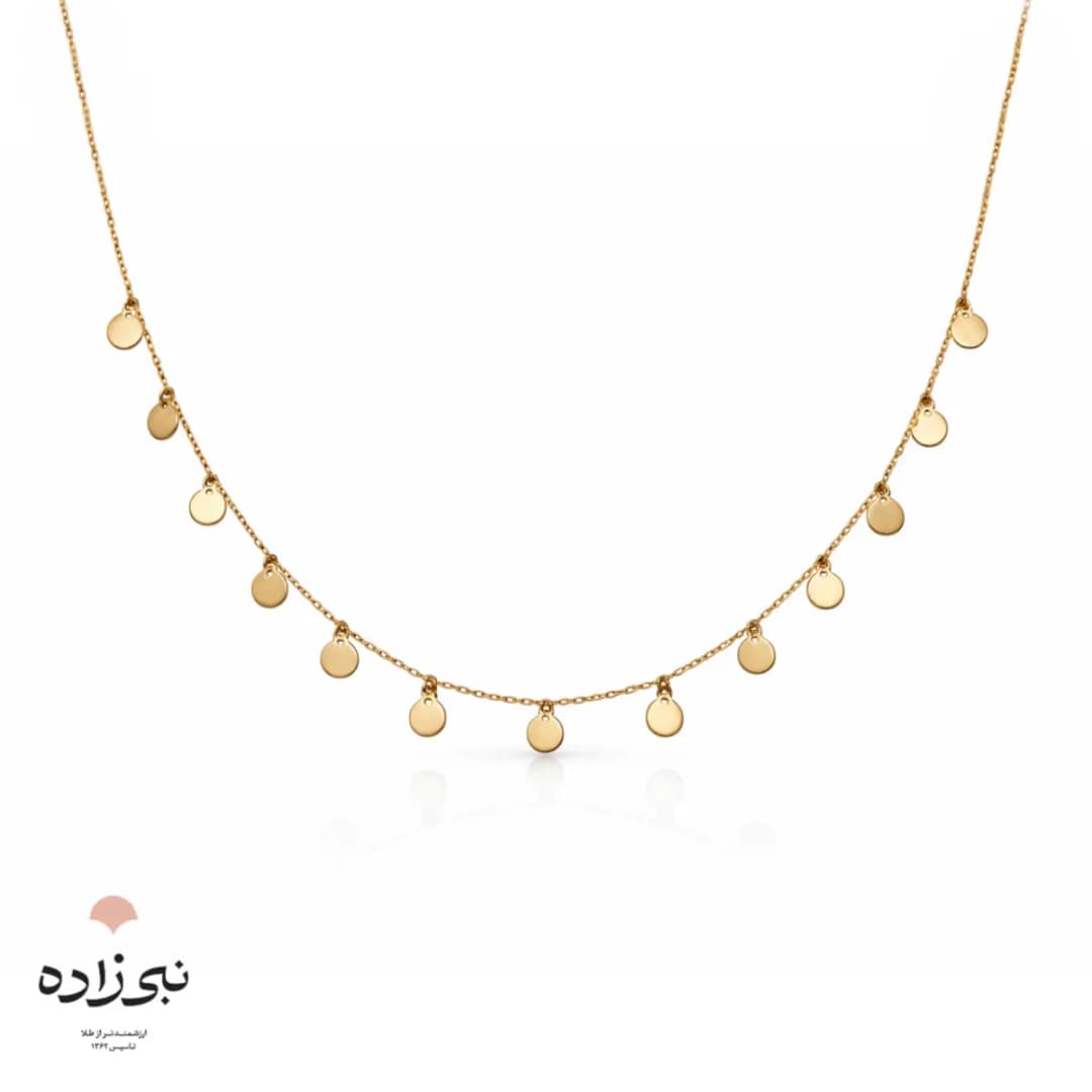 گردنبند لیزری پولکی طرح دایره پر N216