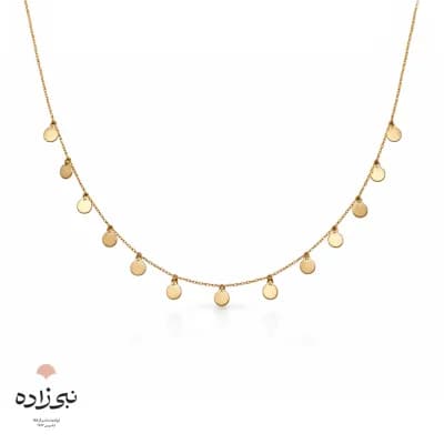 گردنبند لیزری پولکی طرح دایره پر N216