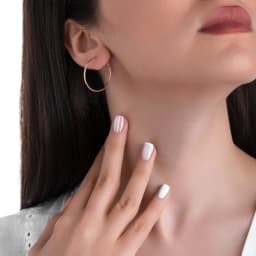 گوشواره حلقه ای ساده قطر 3 سانت طلا E049