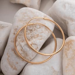 گوشواره حلقه ای ساده قطر 3 سانت طلا E049