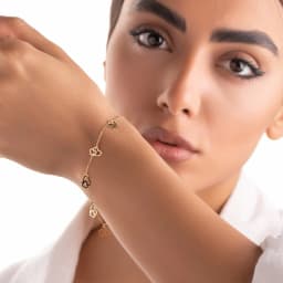 دستبند لیزری دو قلب طلا B027
