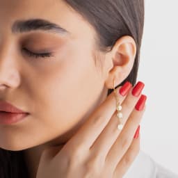 گوشواره لیزری آویز دایره طلا E024