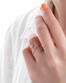 انگشتر بنگل طرح دو پیچ طلا R010