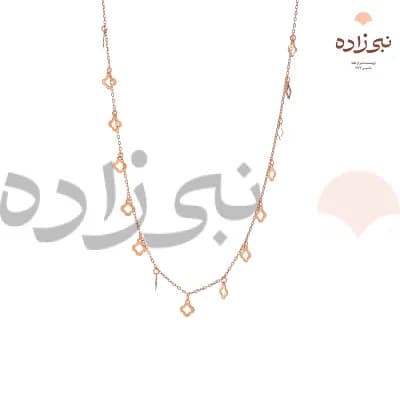 گردنبند لیزری پولکی طرح ون کلیف تو خالی N217