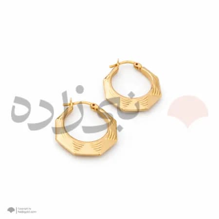 گوشواره چفتی آکوا هفت ضلعی تراش E137