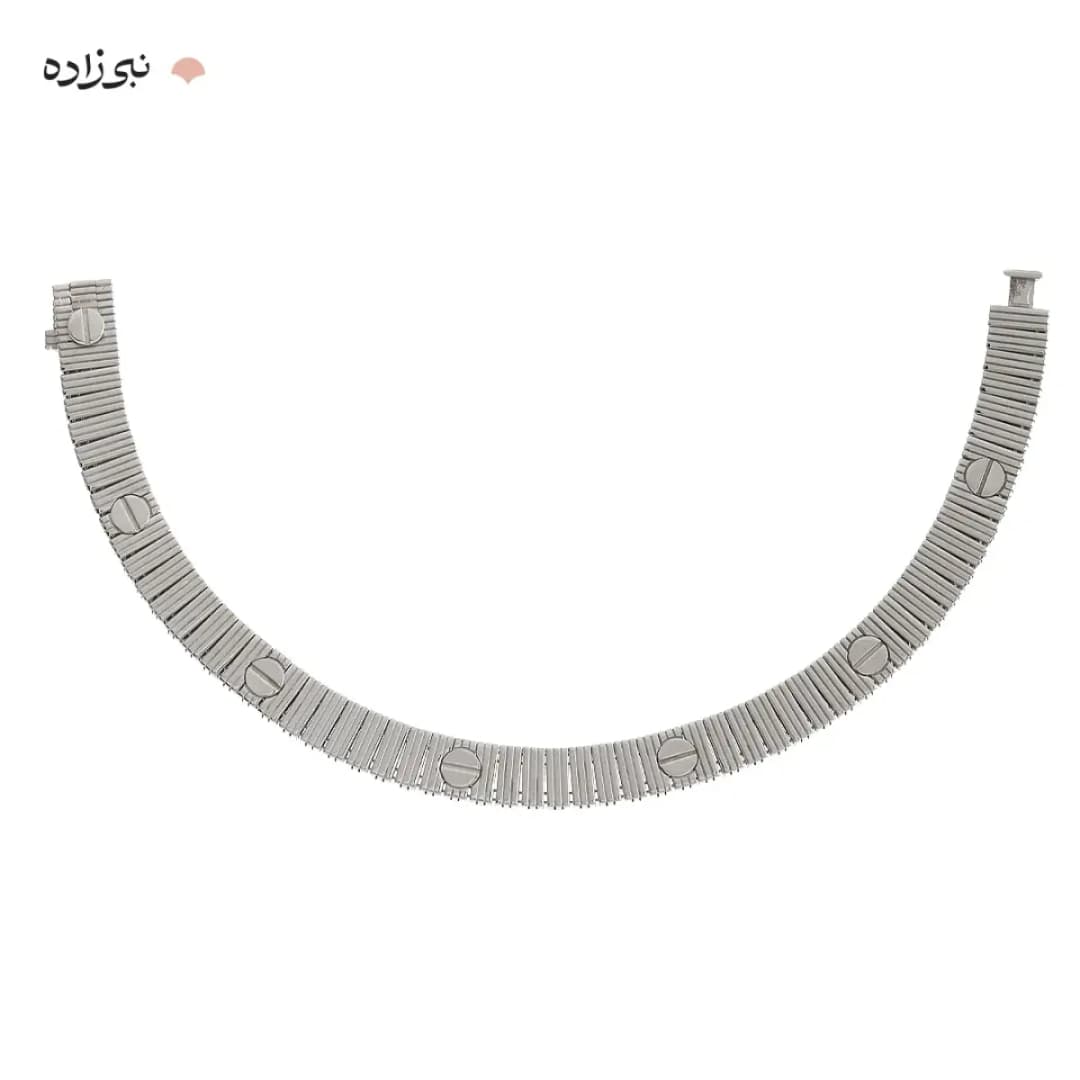 دستبند کارتیه لاو سفید لخت نیم پهن (unlimited) B254