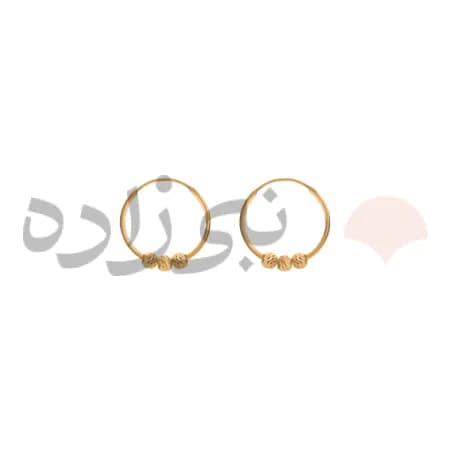 گوشواره حلقه ای البرنادو 3 گوی قطر 1 سانت طلا E048