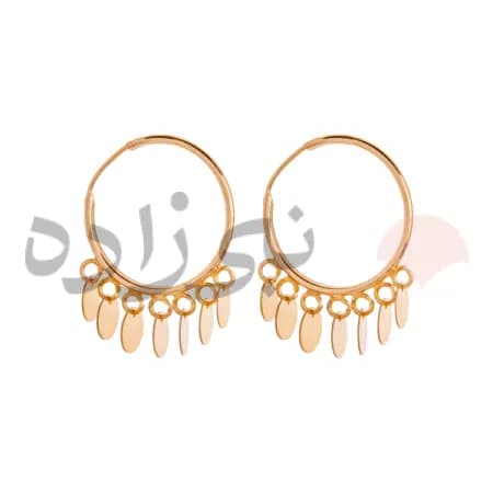 گوشواره روکو آویز دایره طلا E032