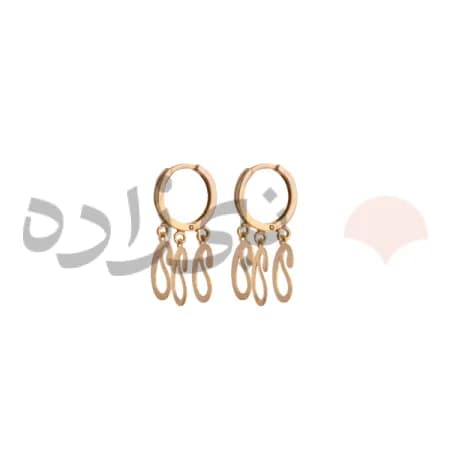 گوشواره روکو آویز ترنج طلا E010