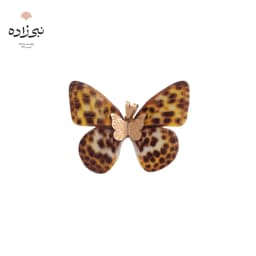 پلاک پروانه پارچه ای پلنگی طلا C048