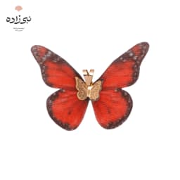 پلاک پروانه پارچه ای قرمز C156