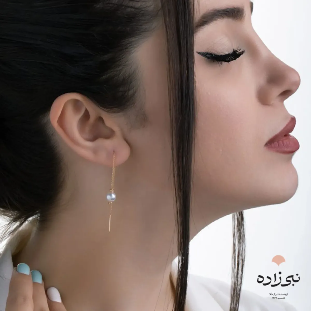 گوشواره بخیه ای مروارید E065