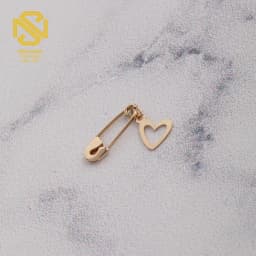 سنجاق سینه کودک قلب تو خالی طلا P001