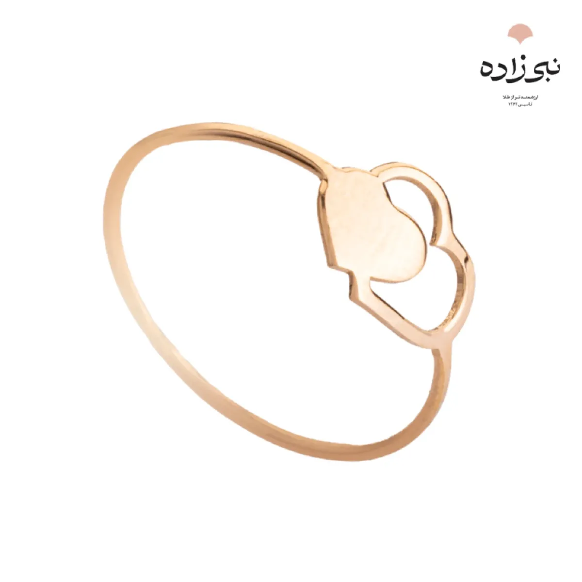 انگشتر دکوراتیو دو قلب طلا R026