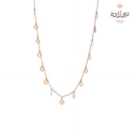 گردنبند لیزری پولکی طرح ون کلیف تو خالی N217