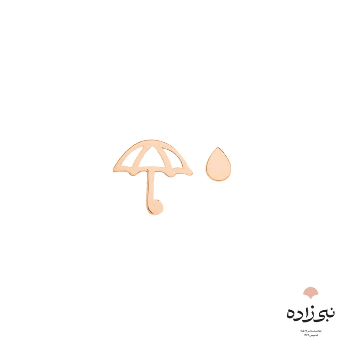 گوشواره لیزری میخی چتر و قطره طلا E026