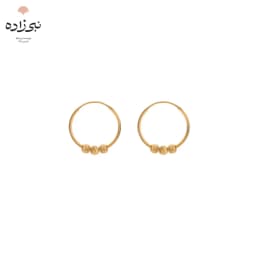 گوشواره حلقه ای البرنادو 3 گوی قطر 1 سانت طلا E048