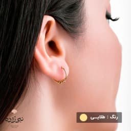 گوشواره حلقه ای البرنادو 3 گوی قطر 1 سانت طلا E048