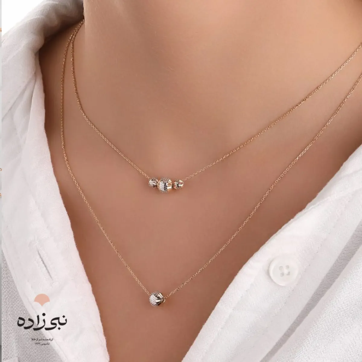 گردنبند دوبل گوی البرنادو N134