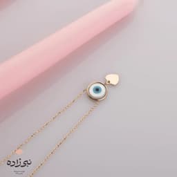 گردنبند چشم نظر گرد آویز قلب طلا N019