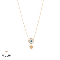 گردنبند چشم نظر گرد آویز قلب طلا N019