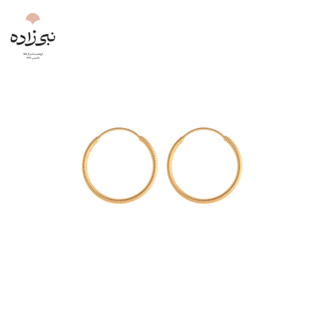 گوشواره حلقه ای تراش طلا قطر 1.5 سانت E043