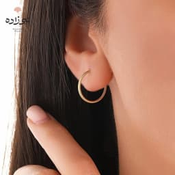 گوشواره حلقه ای تراش طلا قطر 1.5 سانت E043