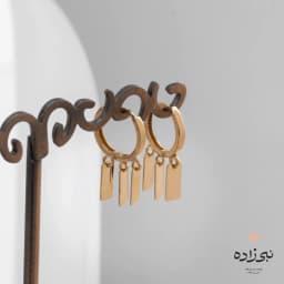گوشواره روکو آویز مستطیل طلا E009