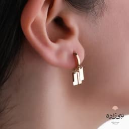 گوشواره روکو آویز مستطیل طلا E009