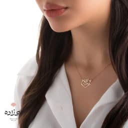 گردنبند لیزری گل رز طلا N062