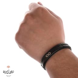 دستبند چرم بی نهایت طلا B049
