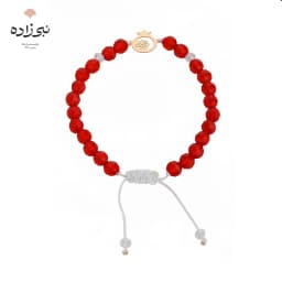 دستبند سنگی انار و گل طلا B263