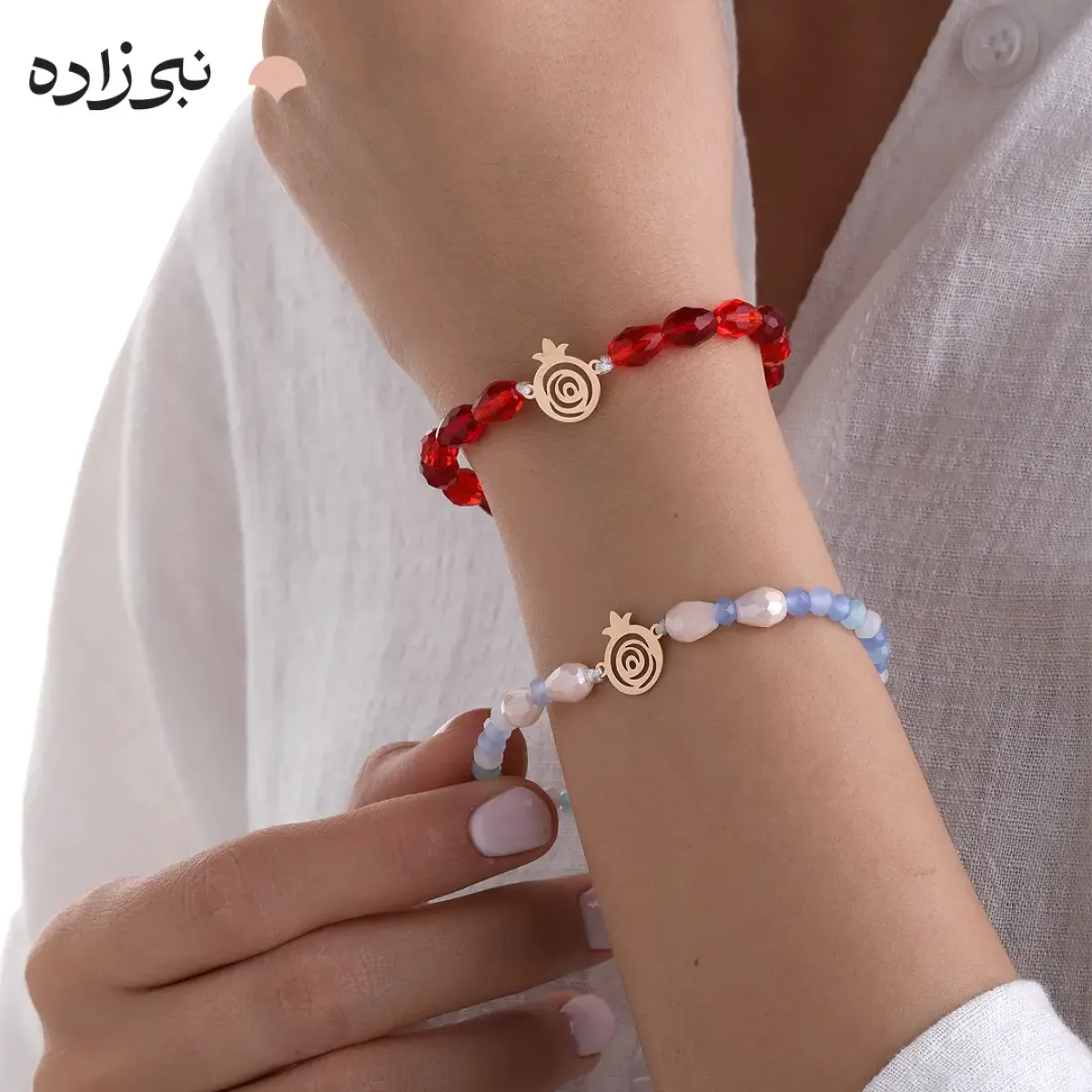 دستبند سنگی انار طلا B261