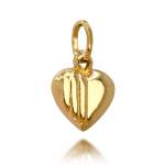 پلاک طلا قلب توپی خط دار