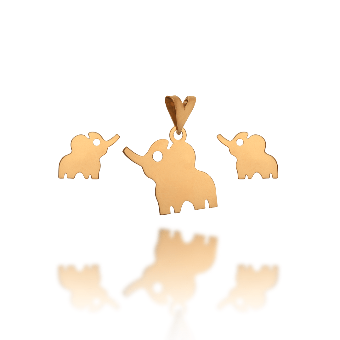 نیم ست لیزری فیل طلا H003 4 نیم ست لیزری فیل طلا H003