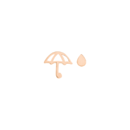 گوشواره لیزری میخی چتر و قطره طلا