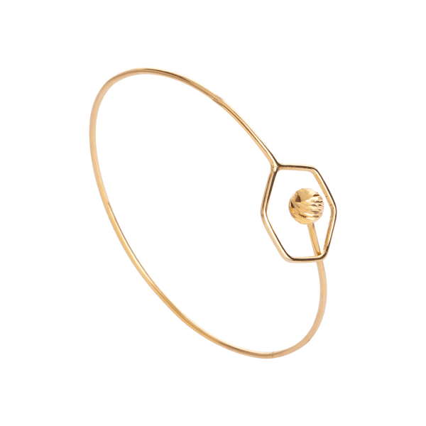دستبند بنگل توپ و پنج ضلعی طلا