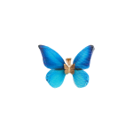 پلاک پروانه پارچه ای آبی